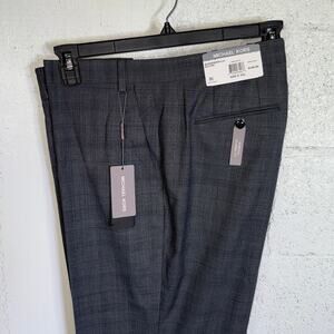Michael Kors Men's Plaid Classic Wool-Blend Stretch Suit Pants grey 42x32 $190